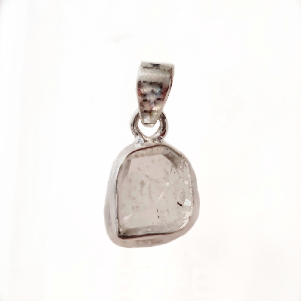Natural White Herkimer Diamond Sterling Silver Pendant, NWT